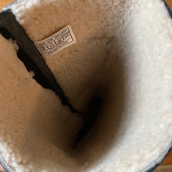 UGG Black Suede Sherpa Lined Tall Boots - Picture 8 of 15